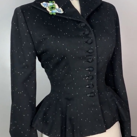 Dramatic New Look Peplum Jacket by Lilli Ann. - Picture 7 of 8